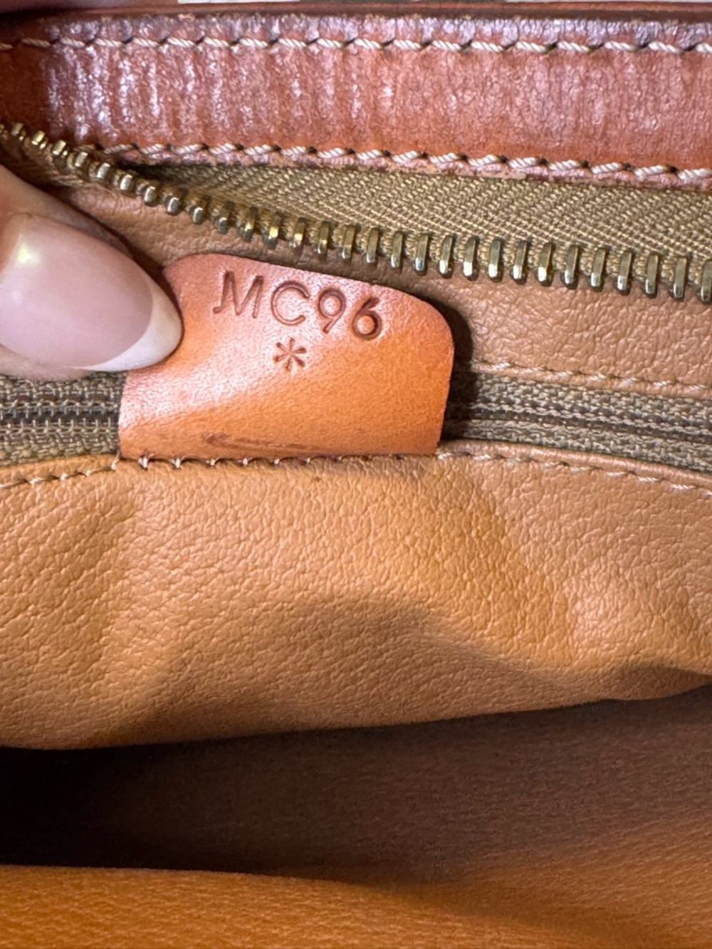 Celine Authentic Brown Patterned Wristlet with Tan Leather Trim EUC - Picture 10 of 12
